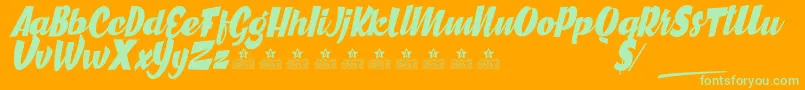 GreatCitiesPersonalUse Font – Green Fonts on Orange Background