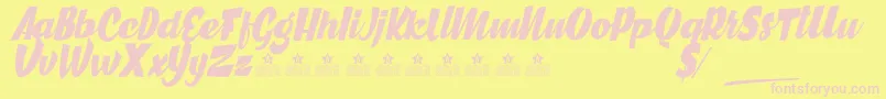 GreatCitiesPersonalUse Font – Pink Fonts on Yellow Background