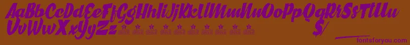GreatCitiesPersonalUse Font – Purple Fonts on Brown Background