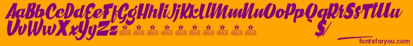 GreatCitiesPersonalUse Font – Purple Fonts on Orange Background