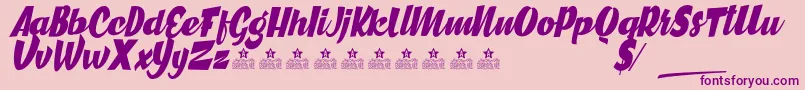 GreatCitiesPersonalUse Font – Purple Fonts on Pink Background
