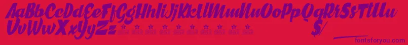 GreatCitiesPersonalUse Font – Purple Fonts on Red Background
