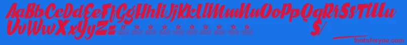 GreatCitiesPersonalUse Font – Red Fonts on Blue Background