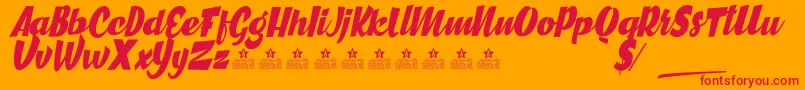 GreatCitiesPersonalUse Font – Red Fonts on Orange Background