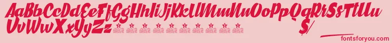 GreatCitiesPersonalUse Font – Red Fonts on Pink Background