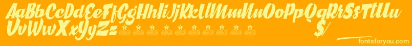 GreatCitiesPersonalUse Font – Yellow Fonts on Orange Background