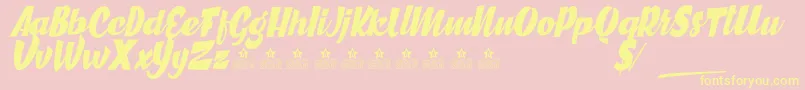 GreatCitiesPersonalUse Font – Yellow Fonts on Pink Background
