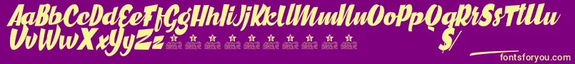 GreatCitiesPersonalUse Font – Yellow Fonts on Purple Background