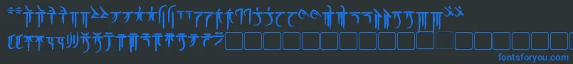 IokharicBold-Schriftart – Blaue Schriften auf schwarzem Hintergrund