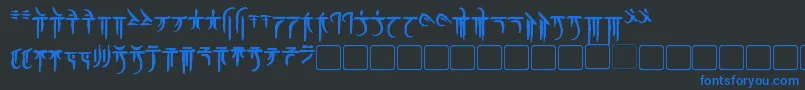 Czcionka IokharicBold – niebieskie czcionki na czarnym tle