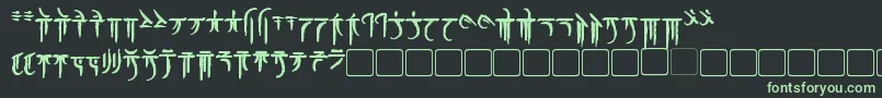 フォントIokharicBold – 黒い背景に緑の文字