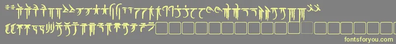 IokharicBold-Schriftart – Gelbe Schriften auf grauem Hintergrund