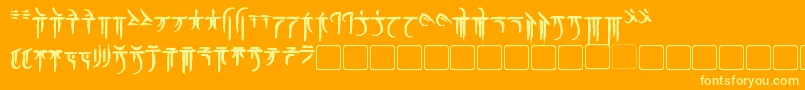 Czcionka IokharicBold – żółte czcionki na pomarańczowym tle