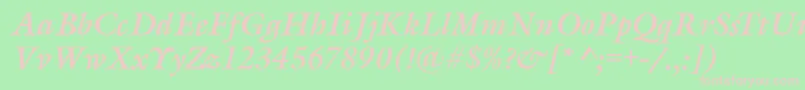 GarethBolditalic Font – Pink Fonts on Green Background