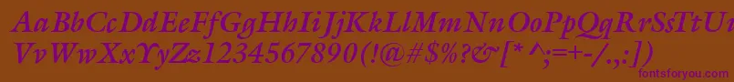 GarethBolditalic Font – Purple Fonts on Brown Background