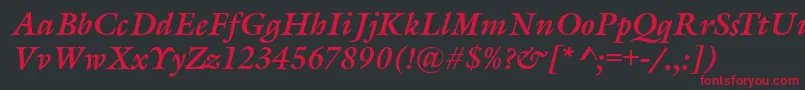 GarethBolditalic Font – Red Fonts on Black Background