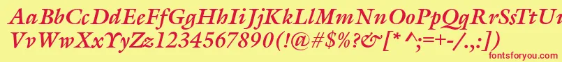 GarethBolditalic Font – Red Fonts on Yellow Background