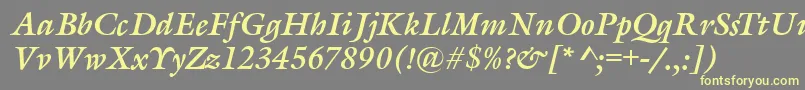 GarethBolditalic Font – Yellow Fonts on Gray Background