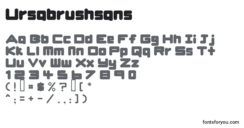 Ursabrushsans-fontti – aakkoset, numerot, erikoismerkit