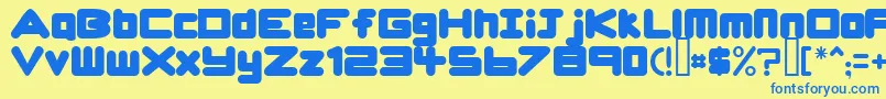 Ursabrushsans Font – Blue Fonts on Yellow Background