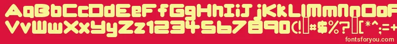 Ursabrushsans Font – Yellow Fonts on Red Background