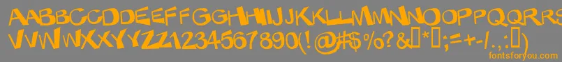 Kablam-Schriftart – Orangefarbene Schriften auf grauem Hintergrund