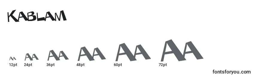 Размеры шрифта Kablam