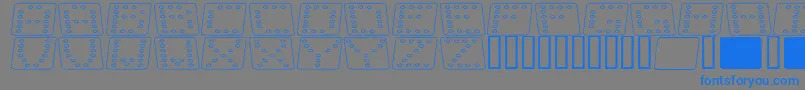 DominoFladKursivOmrids Font – Blue Fonts on Gray Background