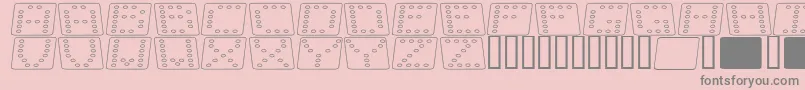 DominoFladKursivOmrids-Schriftart – Graue Schriften auf rosa Hintergrund