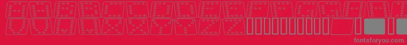 DominoFladKursivOmrids Font – Gray Fonts on Red Background