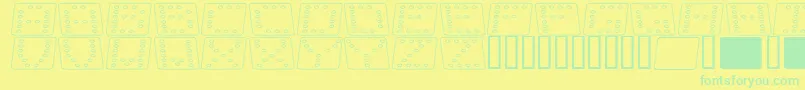 DominoFladKursivOmrids Font – Green Fonts on Yellow Background
