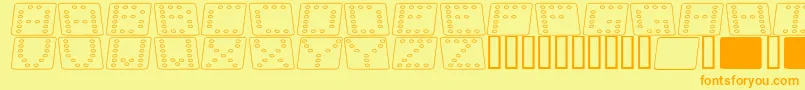 DominoFladKursivOmrids Font – Orange Fonts on Yellow Background