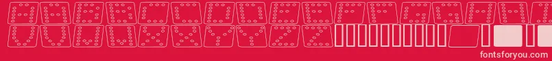 DominoFladKursivOmrids Font – Pink Fonts on Red Background
