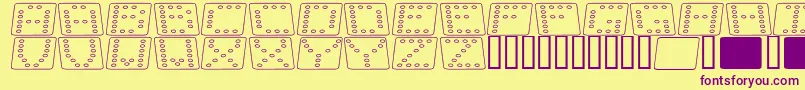 DominoFladKursivOmrids Font – Purple Fonts on Yellow Background