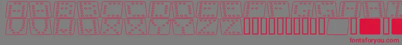 DominoFladKursivOmrids Font – Red Fonts on Gray Background