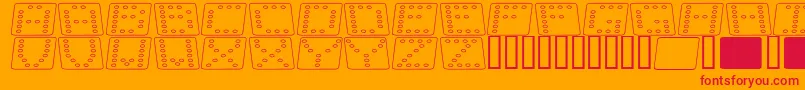 DominoFladKursivOmrids Font – Red Fonts on Orange Background
