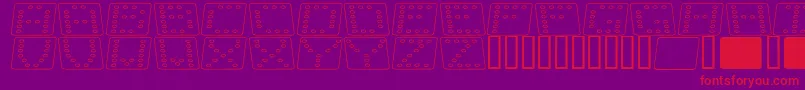 Fonte DominoFladKursivOmrids – fontes vermelhas em um fundo violeta