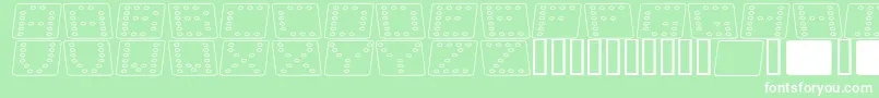 DominoFladKursivOmrids Font – White Fonts on Green Background
