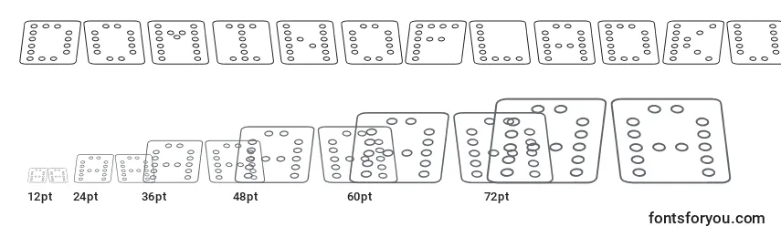 Размеры шрифта DominoFladKursivOmrids
