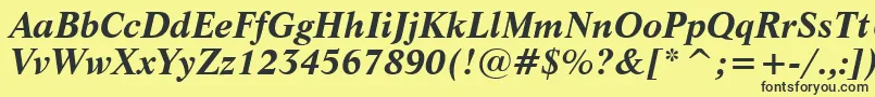 LifeBoldItalicBt Font – Black Fonts on Yellow Background