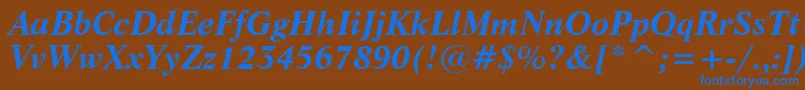 LifeBoldItalicBt Font – Blue Fonts on Brown Background