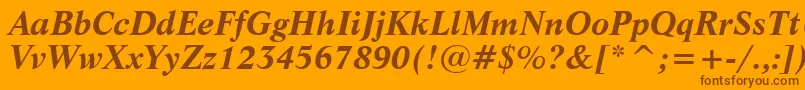 LifeBoldItalicBt Font – Brown Fonts on Orange Background