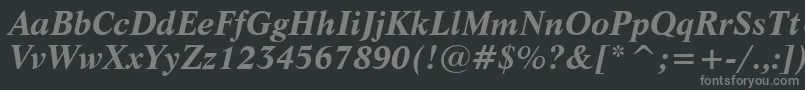 LifeBoldItalicBt Font – Gray Fonts on Black Background