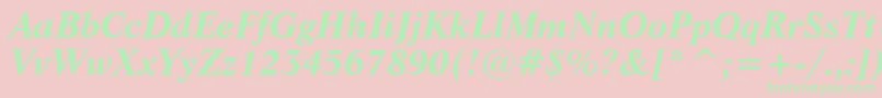 LifeBoldItalicBt Font – Green Fonts on Pink Background