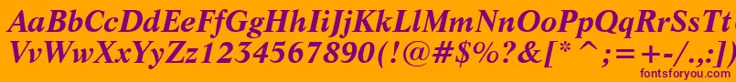 LifeBoldItalicBt Font – Purple Fonts on Orange Background