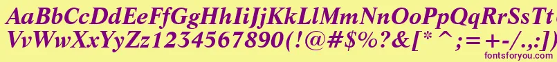 LifeBoldItalicBt Font – Purple Fonts on Yellow Background
