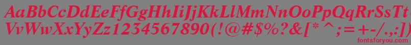 LifeBoldItalicBt Font – Red Fonts on Gray Background