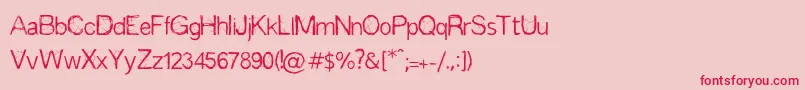 フォントEspinas – ピンクの背景に赤い文字