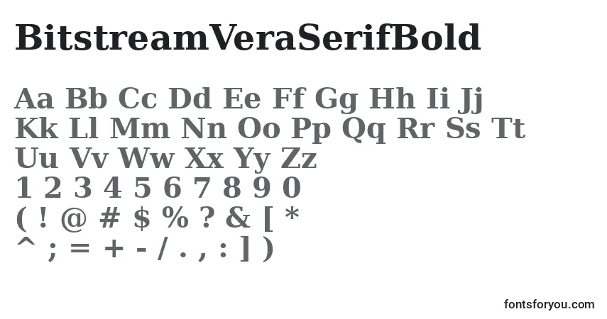 Шрифт BitstreamVeraSerifBold – алфавит, цифры, специальные символы
