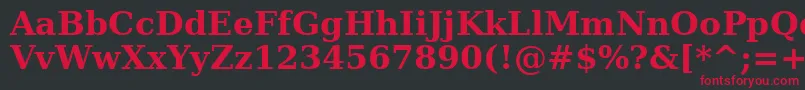フォントBitstreamVeraSerifBold – 黒い背景に赤い文字